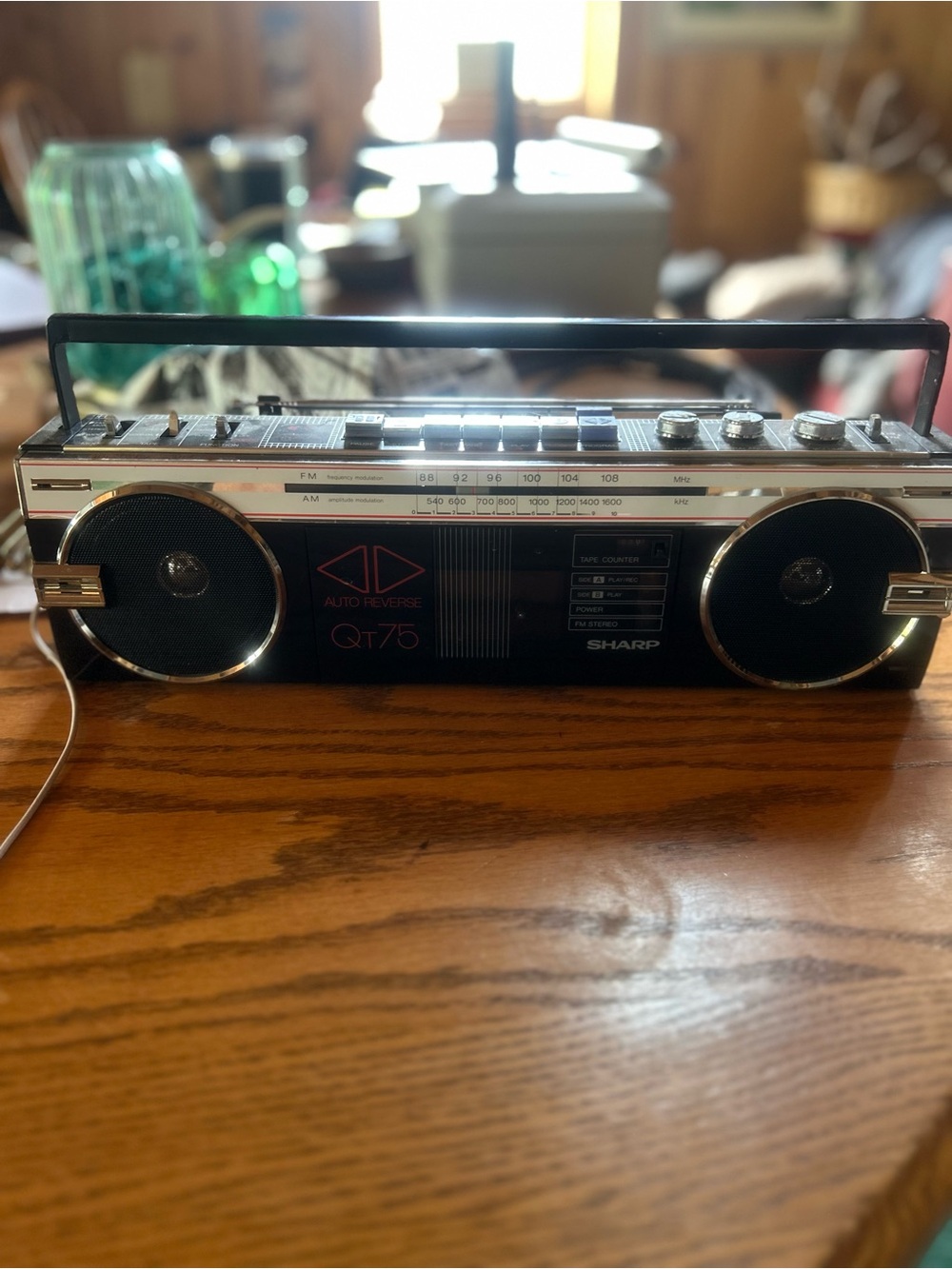 Vintage Sharp QT-75(BK) Radio Cassette Recorder Boombox - As Is / Parts Untested